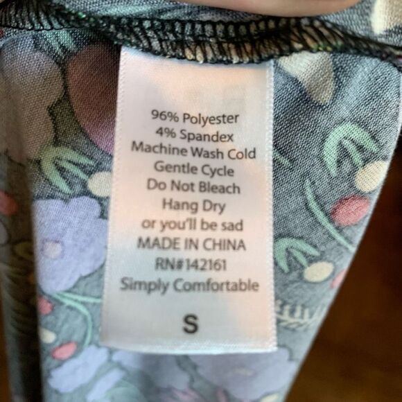 Lularoe bright floral print artsy travel comfortable high low S dress - Picture 3 of 3